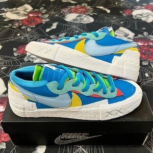 DS 2021 NIKE BLAZER LOW SACAI x KAWS ORIGINALFAKE NEPTUNE BLUE COLLABORATION 9.5